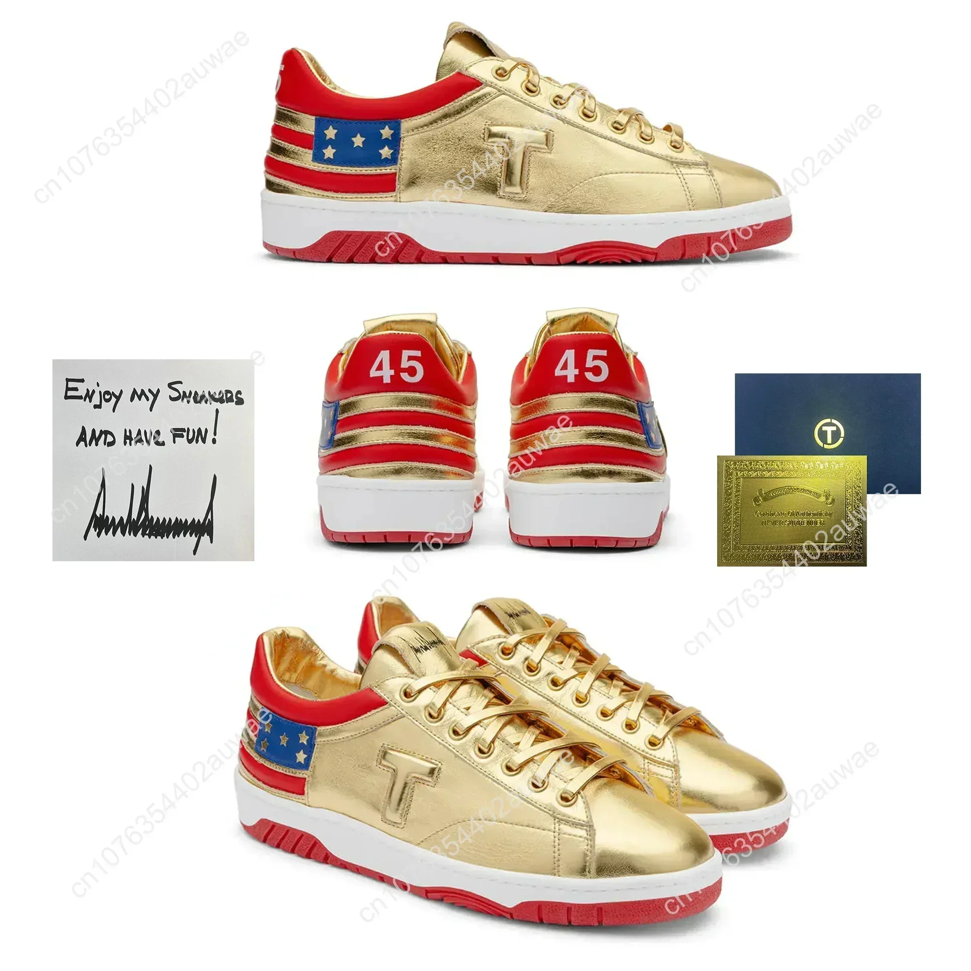 100% High Quality Trump VICTORY Gold Shoes 2024 MAGA Never Surrender Sneakers Higi Low Top Mens Womens Casual Boots Road Shoe