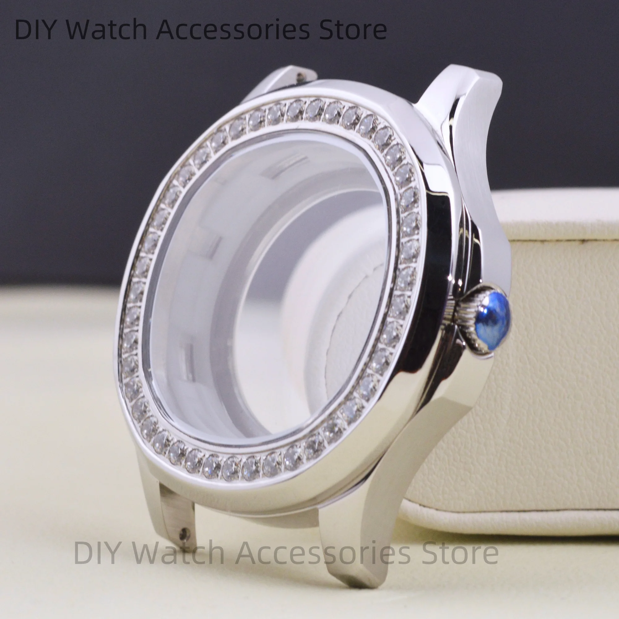 NH35 الماس حالة الفولاذ المقاوم للصدأ الياقوت الزجاج 42 مللي متر ساعة الحال بالنسبة NH35 NH36 حركة AQUANAUT نوتيلوس ساعة أجزاء