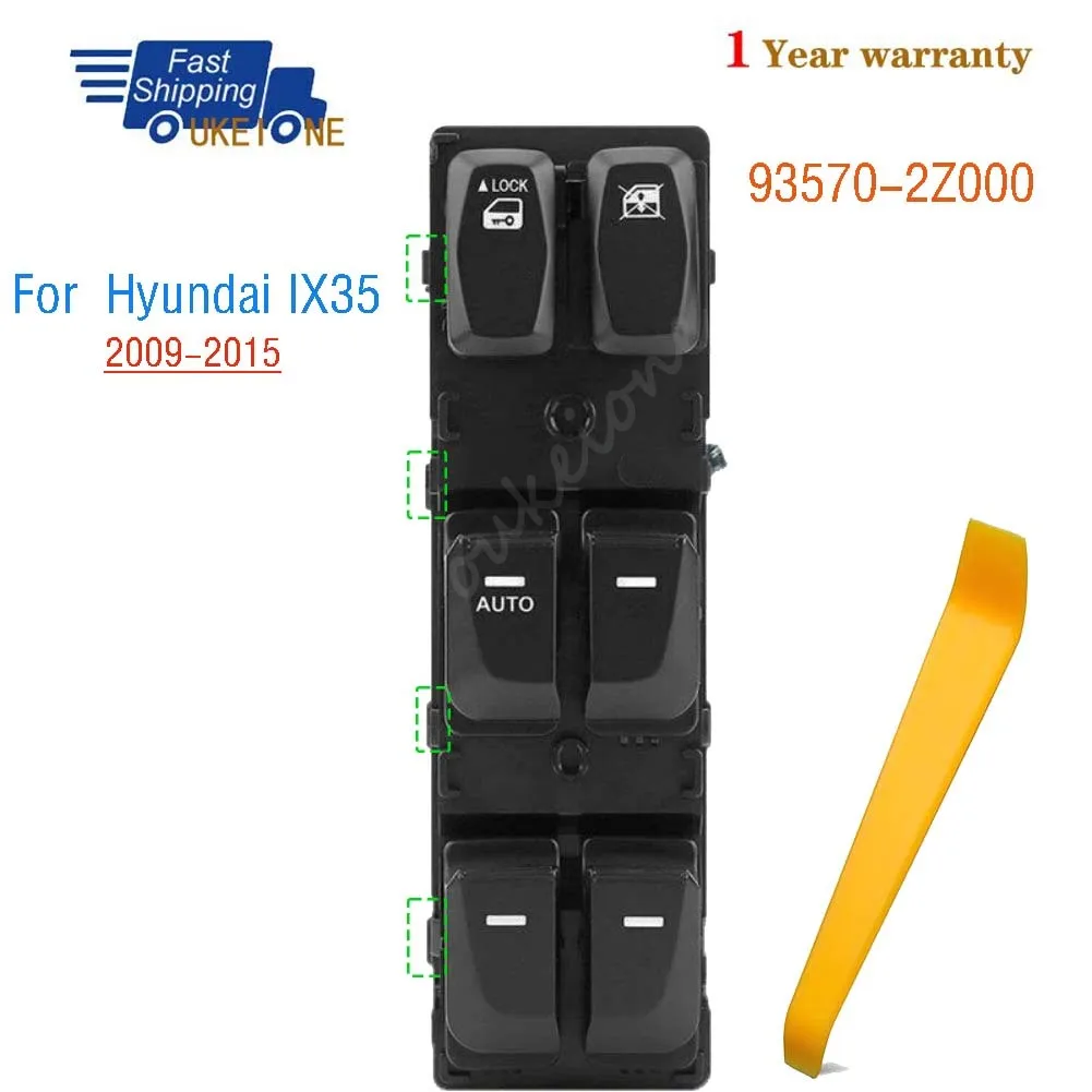 

93570-2Z000 для Hyundai IX35 2009-2015, передняя левая главная сторона водителя, электрический переключатель стеклоподъемника, кнопка управления