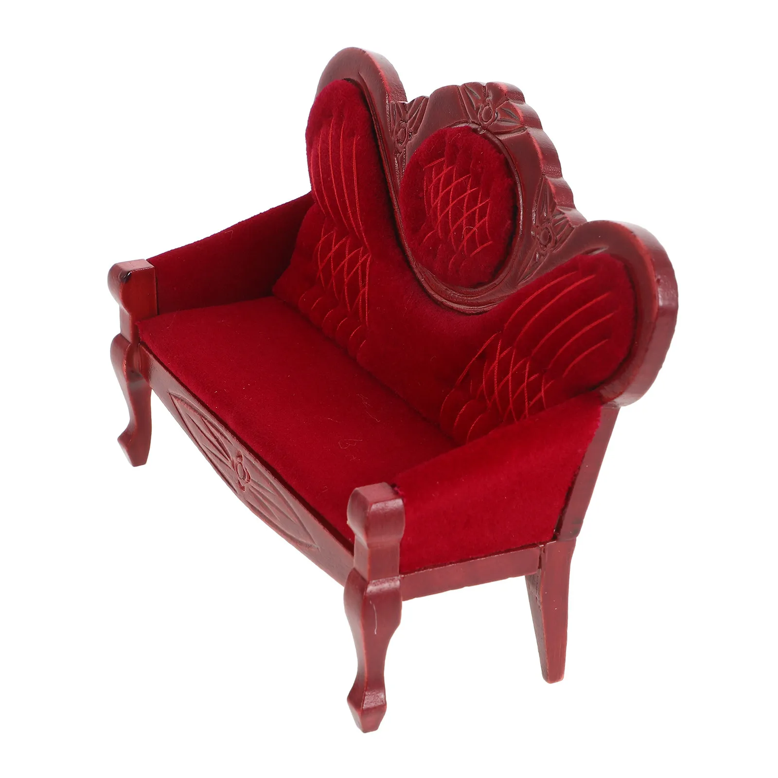 

Wooden Dollhouse Miniature Furniture Set Victorian Style Sofa Chair Living Room Decor DIY Assembly Exquisite Craftsmanship