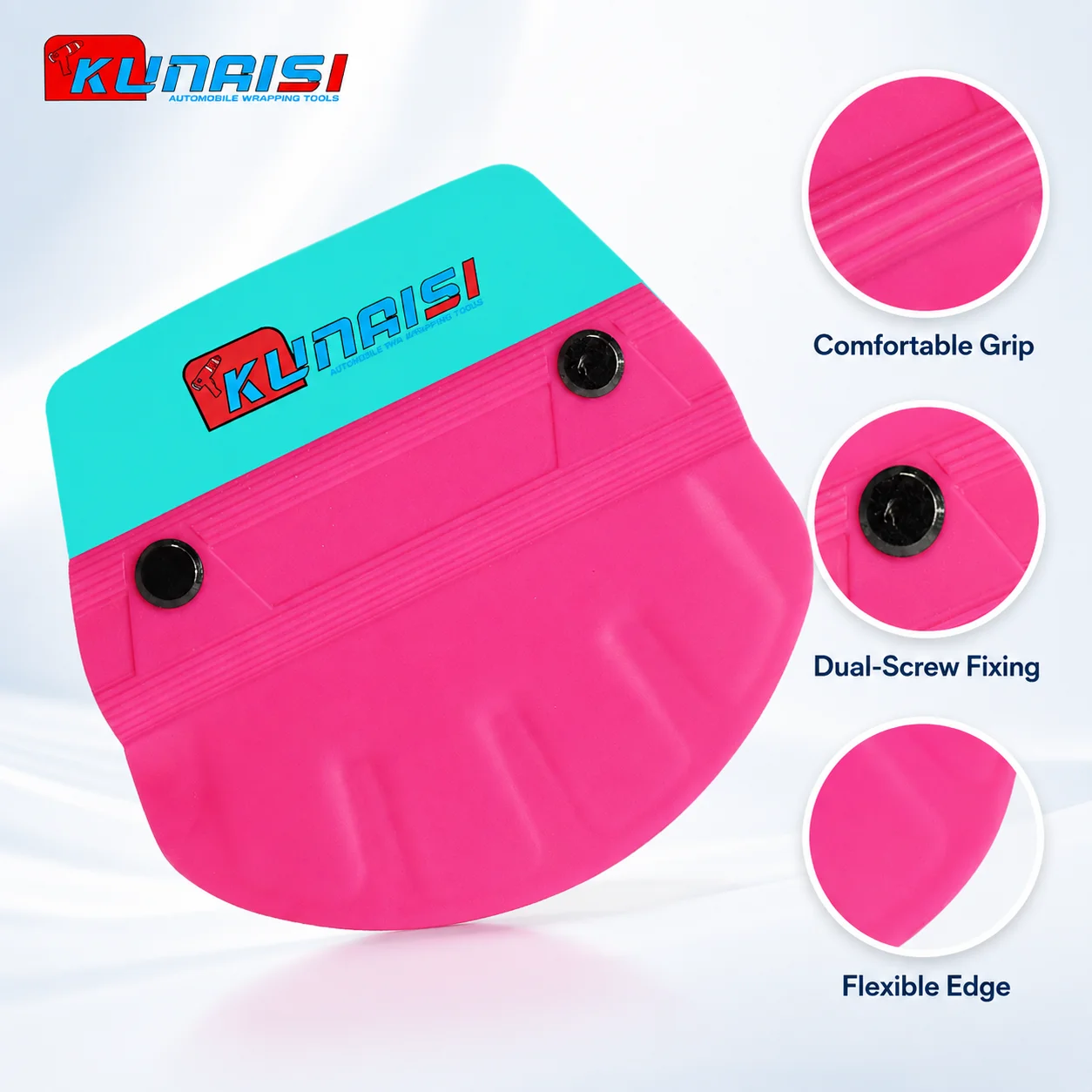 KUNAISI Professional TPU Rubber Squeegee Window Tint Tool for Car Vinyl Wrap PPF Paint Protection Film Installation