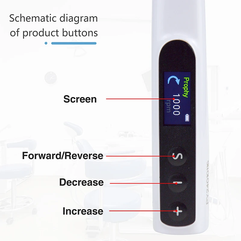 Dental Polishing machine  LCD Cordless Hygiene Prophy Handpiece Adjustable Speed Handpiece 360° Swivel Dental equipment - Image 5