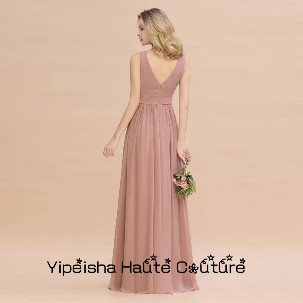 Yipeisha Cap Sleeve guaina senza spalline nuovo arrivato abiti da damigella d'onore in Chiffon senza maniche 2022 abiti da festa di nozze estivi 2023