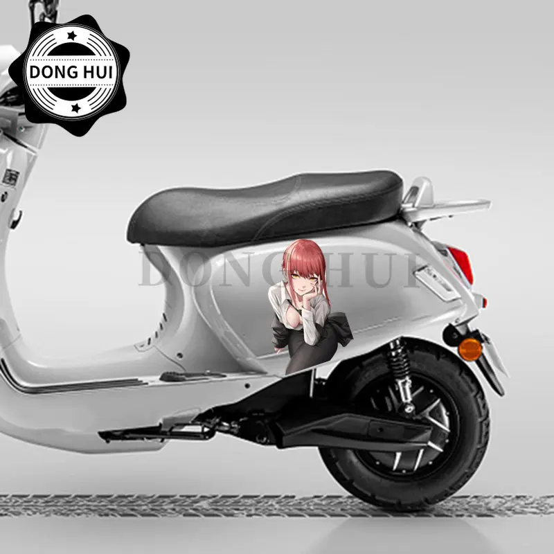 Sexy Anime Girl Decals Chainsaw Man Sticker Makima Motorcycle Off Road Vehicle Helmet Laptop Refrigerator PVC Waterproof