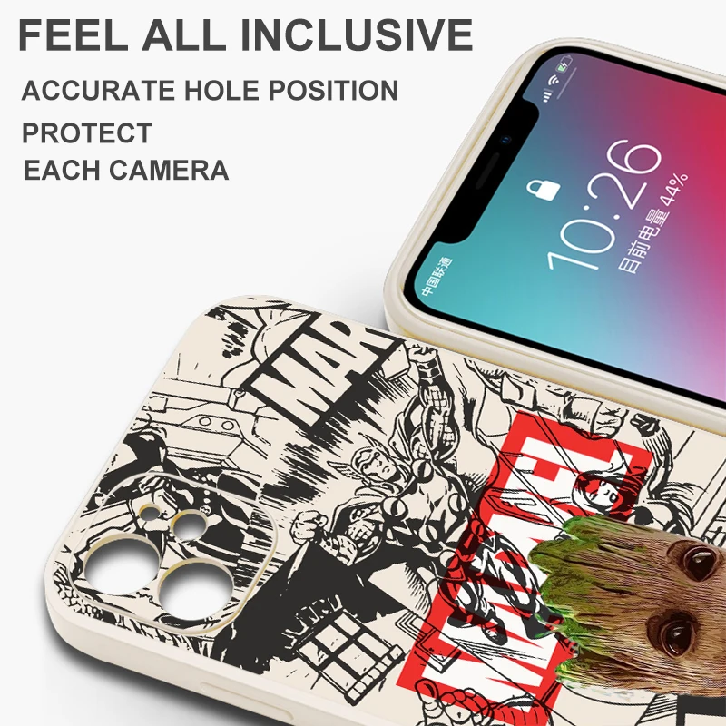 Marvel Deadpool Groot For Xiaomi Redmi Note 12 11 11S 11T 10 10S 10T 9 8T 8 Pro Plus Phone Case Liquid Silicone Back