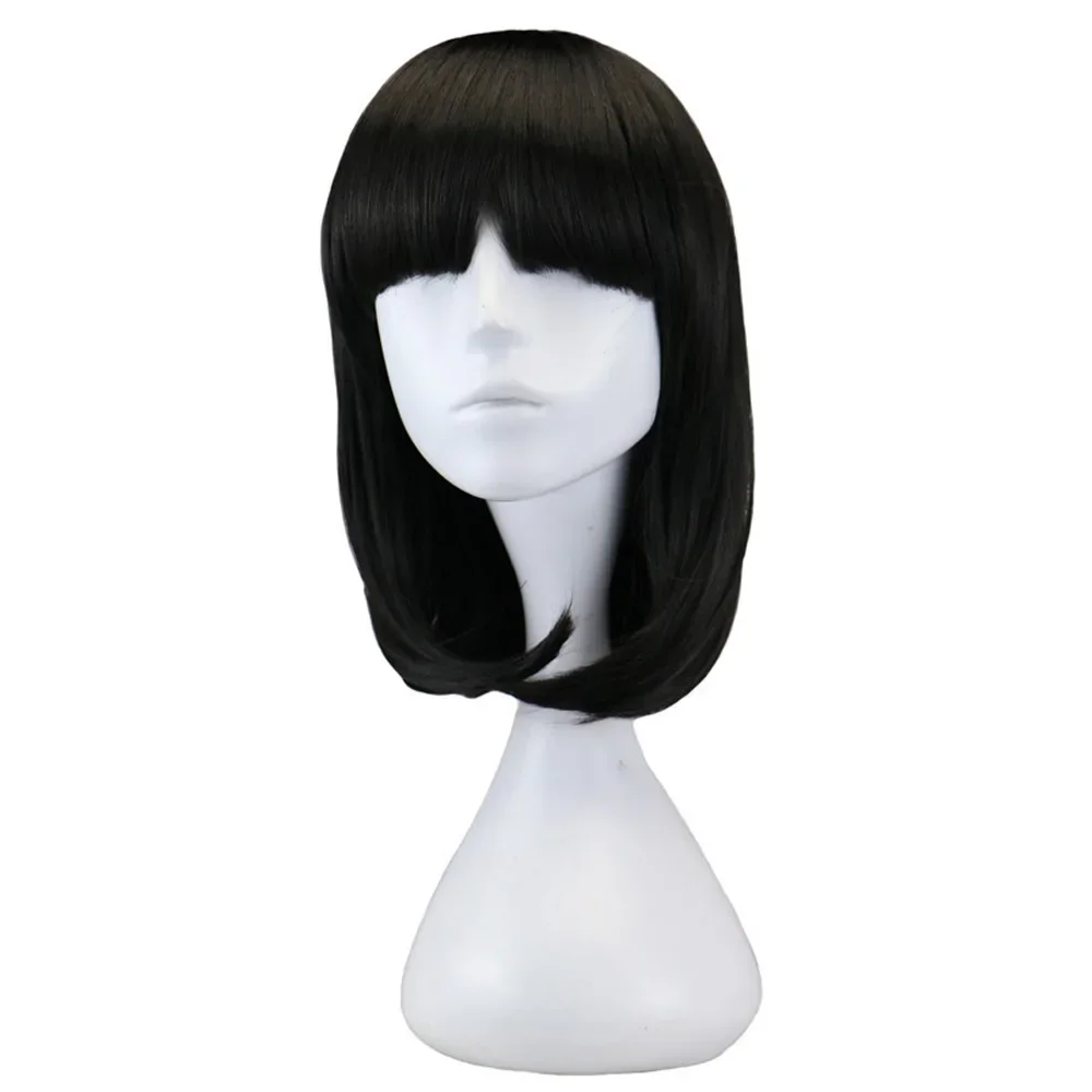 Bob Short Straight Synthetic Wigs with Bangs Black Hair Wigs for Women Daily Cosplay Party Wigs Heat Resistant