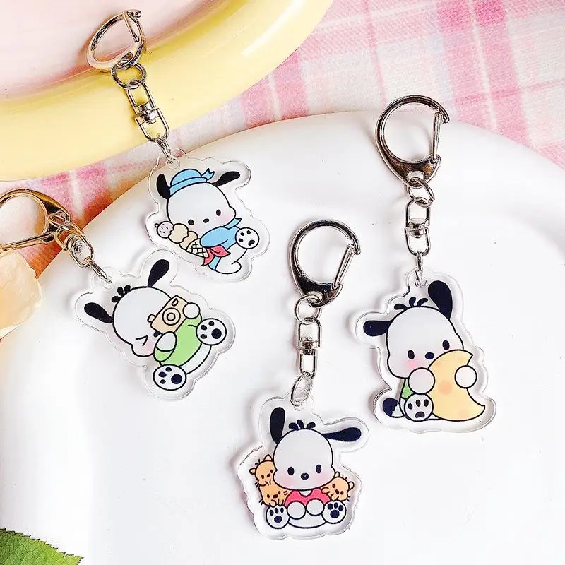 Anime Kawali Sanrio Pochacco portachiavi ciondolo decorazione creativa accessori acrilici regalo amico carino regalo di compleanno per ragazze