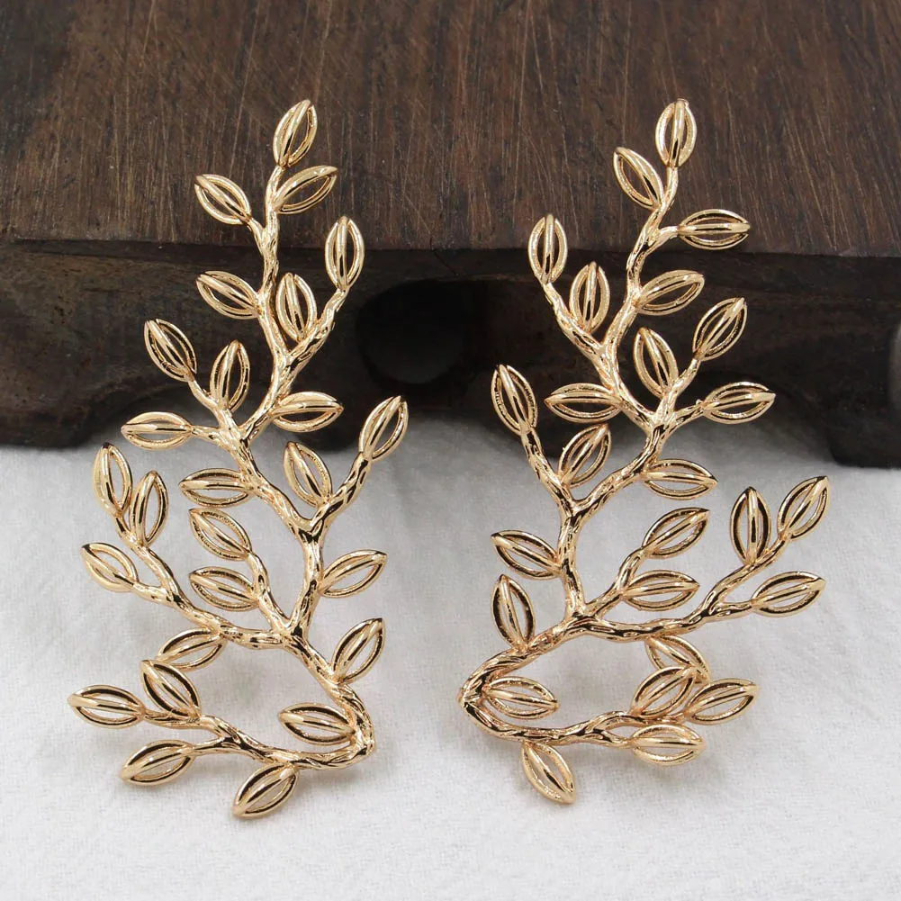 10pcs High Quality Brass Metal Casted Willow Tree Leaf Branch Pendant Charms Decoration Findings for DIY Jewelry Accessories