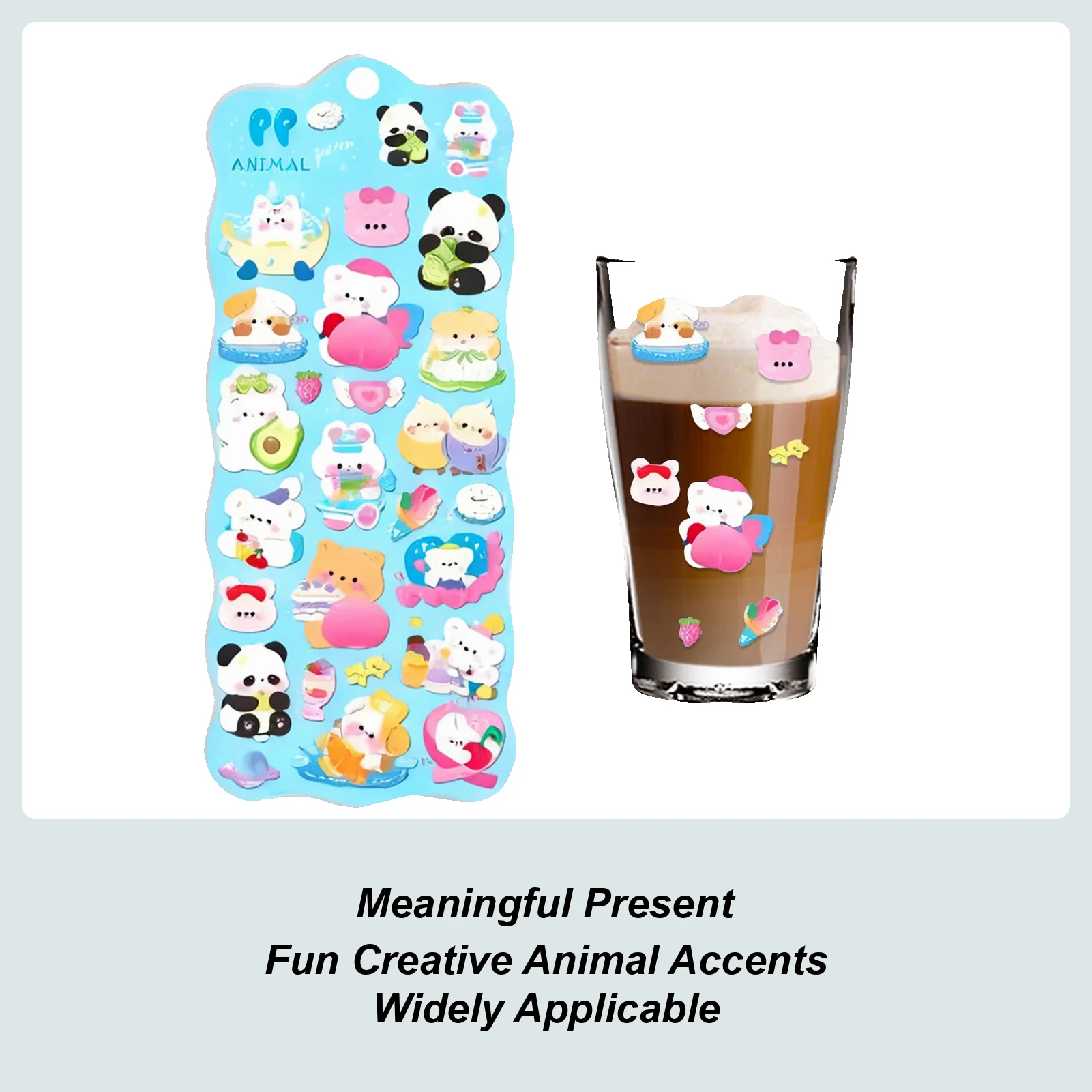 

3D Stickers Soft Animal Decals Scrapbook Stickers For Kids Adults Craft Party Prizes Classroom School Phone Luggage Water Bottle