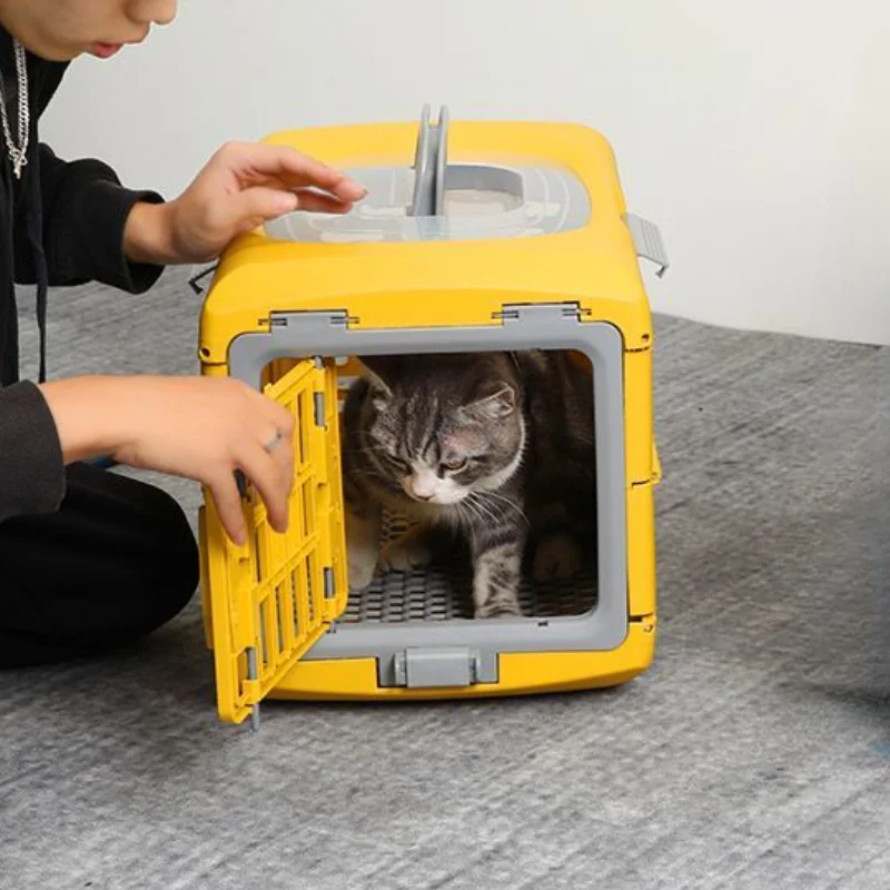 Portable Foldable Pet Airline Box Ventilated and Breathable Pet Cage Car Cat Cage Large Capacity Cat Nest Pet Travel Nest