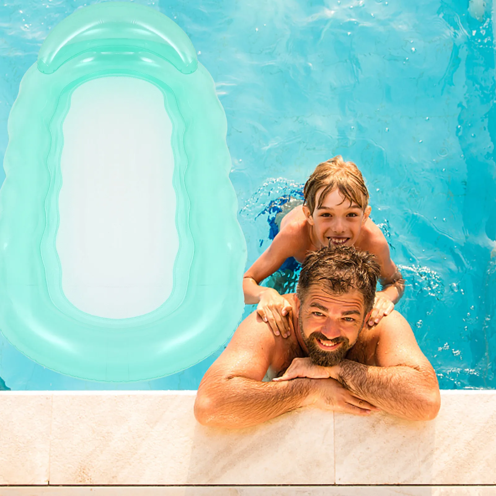 

Надувной плавающий гамак для бассейна: прочный, удобный, легко надувается и сдувается, портативный водный шезлонг, надувной матрас для плавания