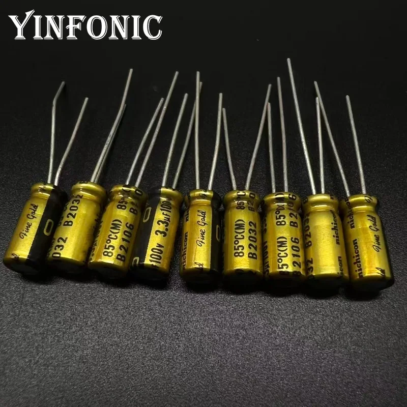 10 Teile/los Nichicon FG Serie Feines Gold 85 ° C-Kondensator, 50 V, 0,1 uF ~ 0,47 uF, 100 V, 0,1 uF ~ 4,7 uF, 5 x 11 mm, hochwertiger HiFi-Audiokondensator