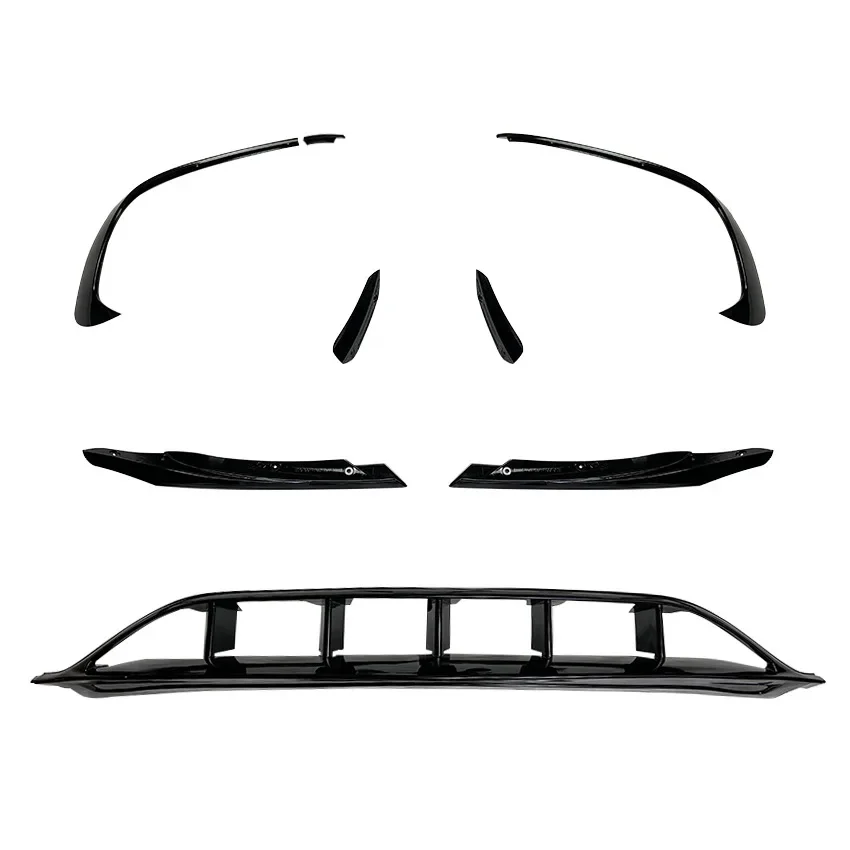 Front Bumper Lip Grille Canards Fit for Mercedes Benz A Class W176 2016-2018 A45 AMG Splitter Black Body Kit Set Car Accessories