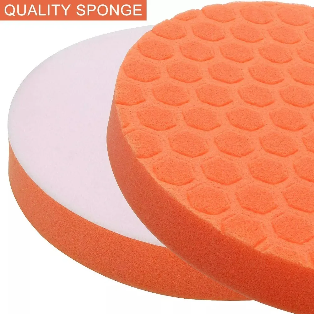 3/4/5/6/7 Inch 5pcs Car Beauty Polishing Waxing Honeycomb Pattern Sponge Polishing Disc Hexagonal Pattern Sponge Polishing Wheel