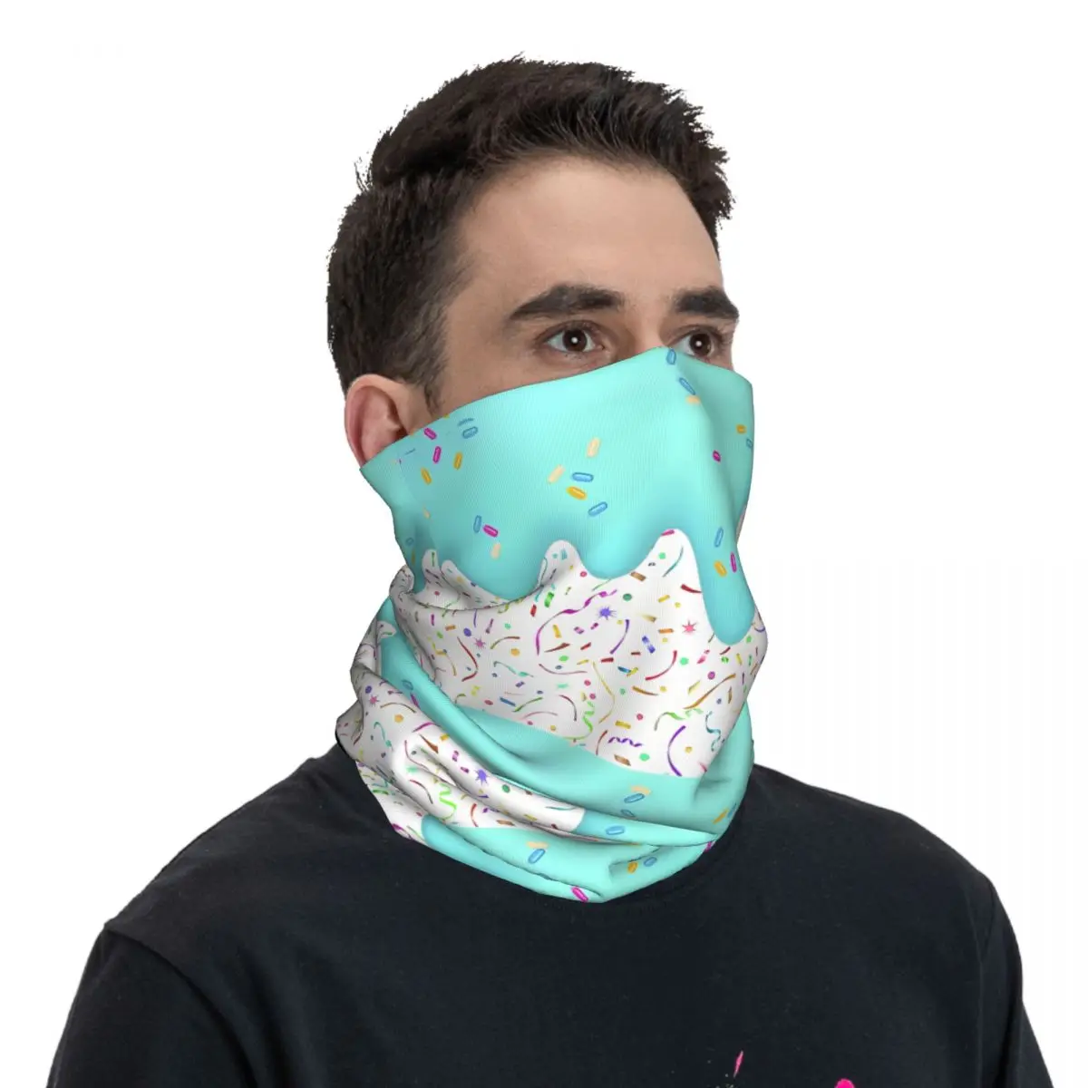 Gesmolten Chocolade Vanille Ijs Sjaal Halsdoek Hals Mondmasker Polyester