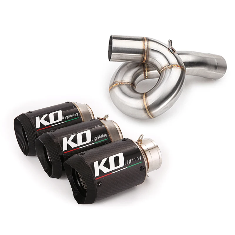 

Выхлопная труба без застежки для Kawasaki ZX6R ZX636 2009-2020 глушитель выхлопной трубы для мотоцикла средний Соединительный труба без дБ убийца