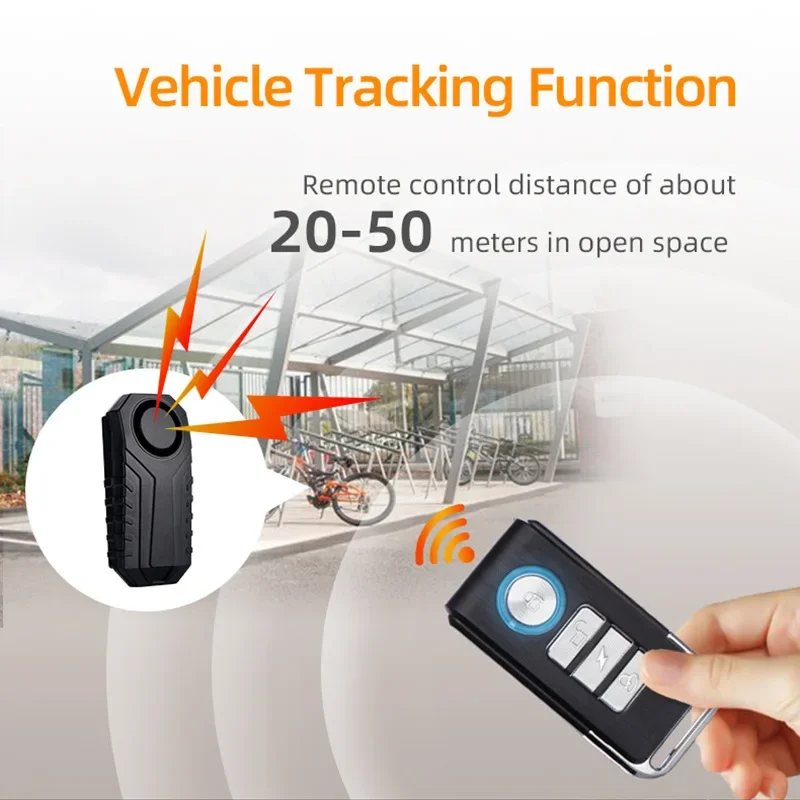 SF22R Bicycles Anti-theft Alarm Waterproof Dustproof 113Db Loud Sound Defense Outdoor 5-20 meters Remote Control Bell Find Car