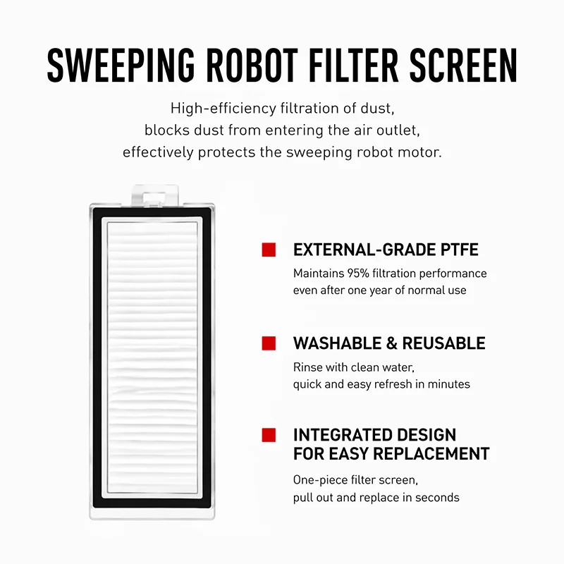 Roborock Q7 Max / Q7 Max+ / Q7 Plus / T8 Zubehör Hauptseitenbürste Hepa-Filter Wischmopp Roboterstaubsauger Ersatzteile – Detail 3