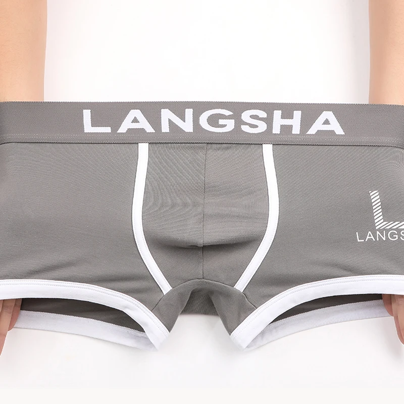 LANGSHA 4Pcs/Set Men Boxer Shorts Breathable Cotton Underwear Soft Man Boxershorts Seamless Confort Male Panties Size L-3XL