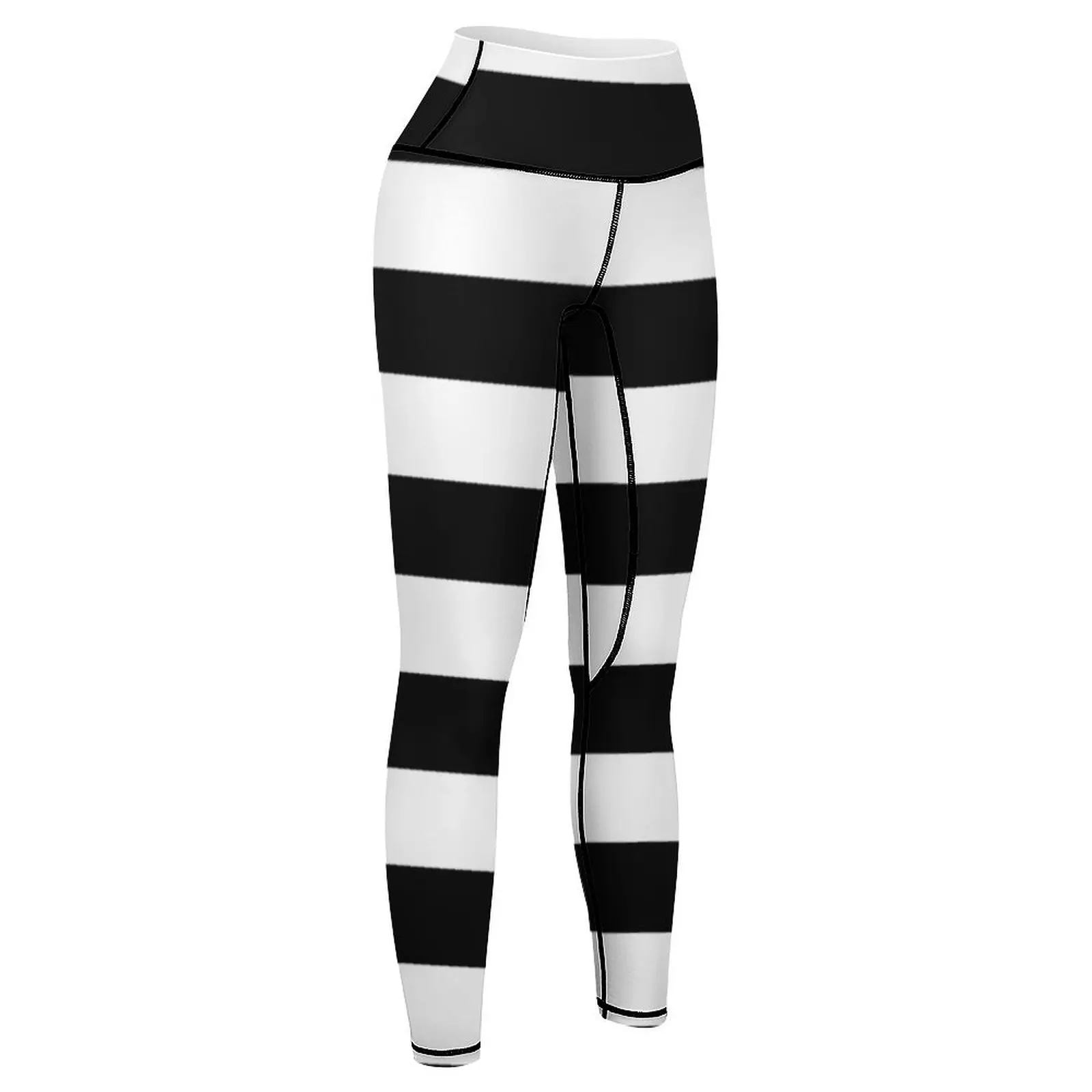 Black and White Big Stripe Leggings Fitness woman gym's clothing Sportswear woman gym Womens Leggings