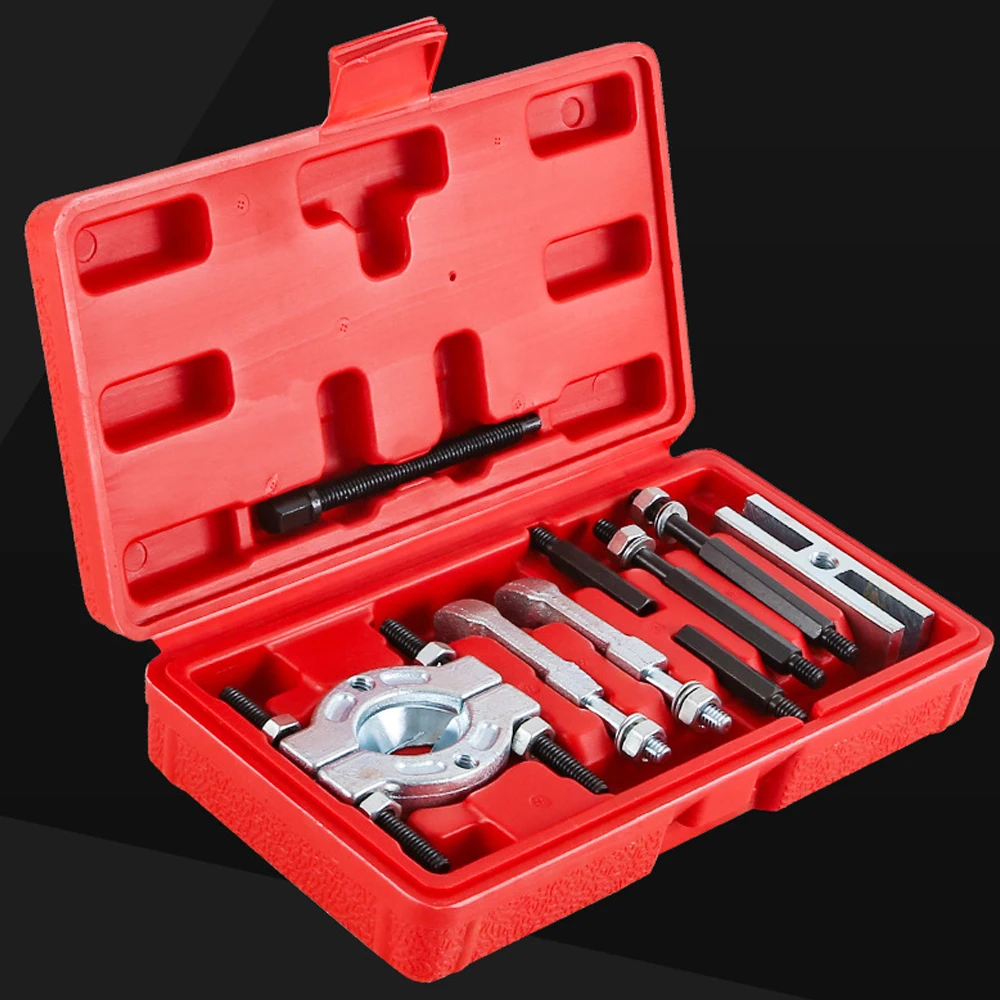 Professional 9Pcs Bearing Separator and Puller Set Bearing Removal Tool Set Bearing Separator Car Repair Tool Kit with Red Case