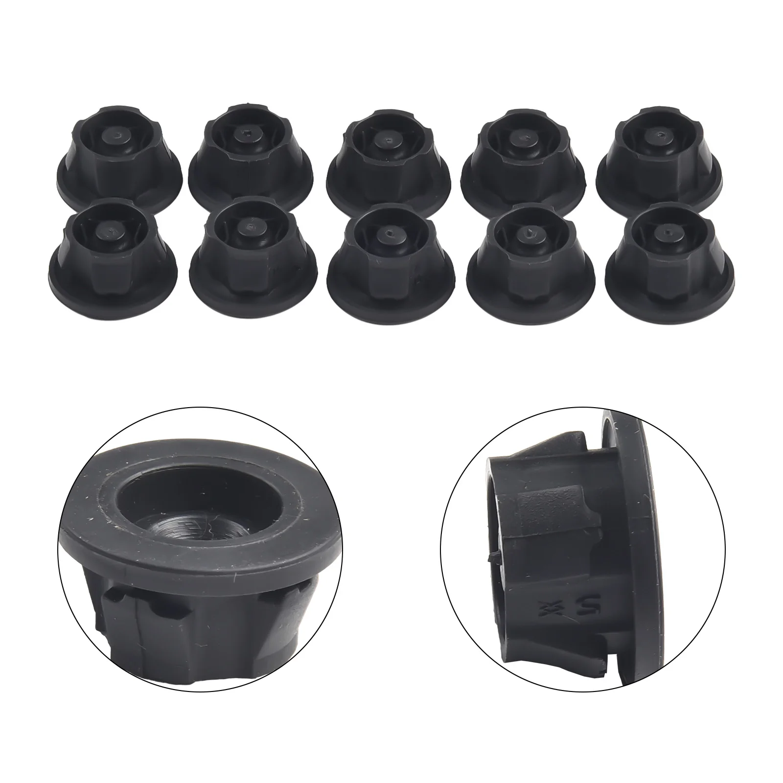 10PCS Car Engine Cover Grommets Bung Absorbers 6420940785 For C-CLASS W204 For CLS For E-Class Cabriolet For M-CLASS W166 Black