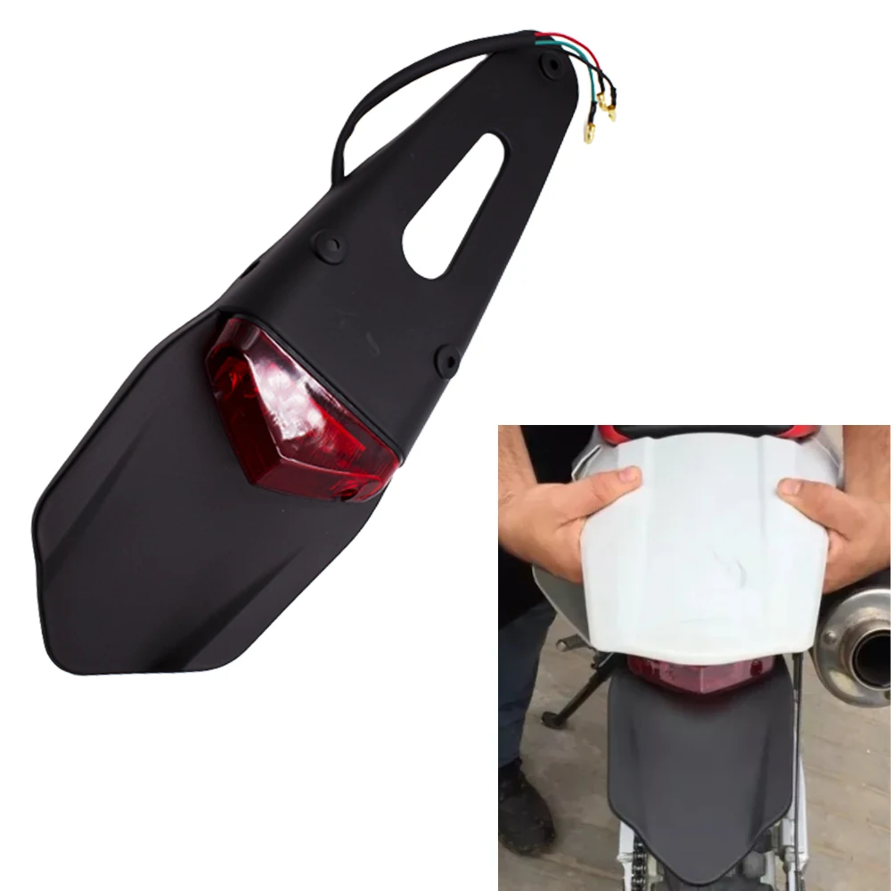 

Motorcycle Rear Fender With LED Taillight Brake Stop Lamp License Plate Lamp Taillight Universal For Dirt Bike Motorcycle ATV