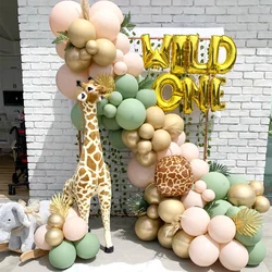 1set 16inch Gold Sliver Wild One Widld Two Foil Balloon 1 2th Birthday Jungle Safari Party Decoration Baby Shower Toy Air Globos