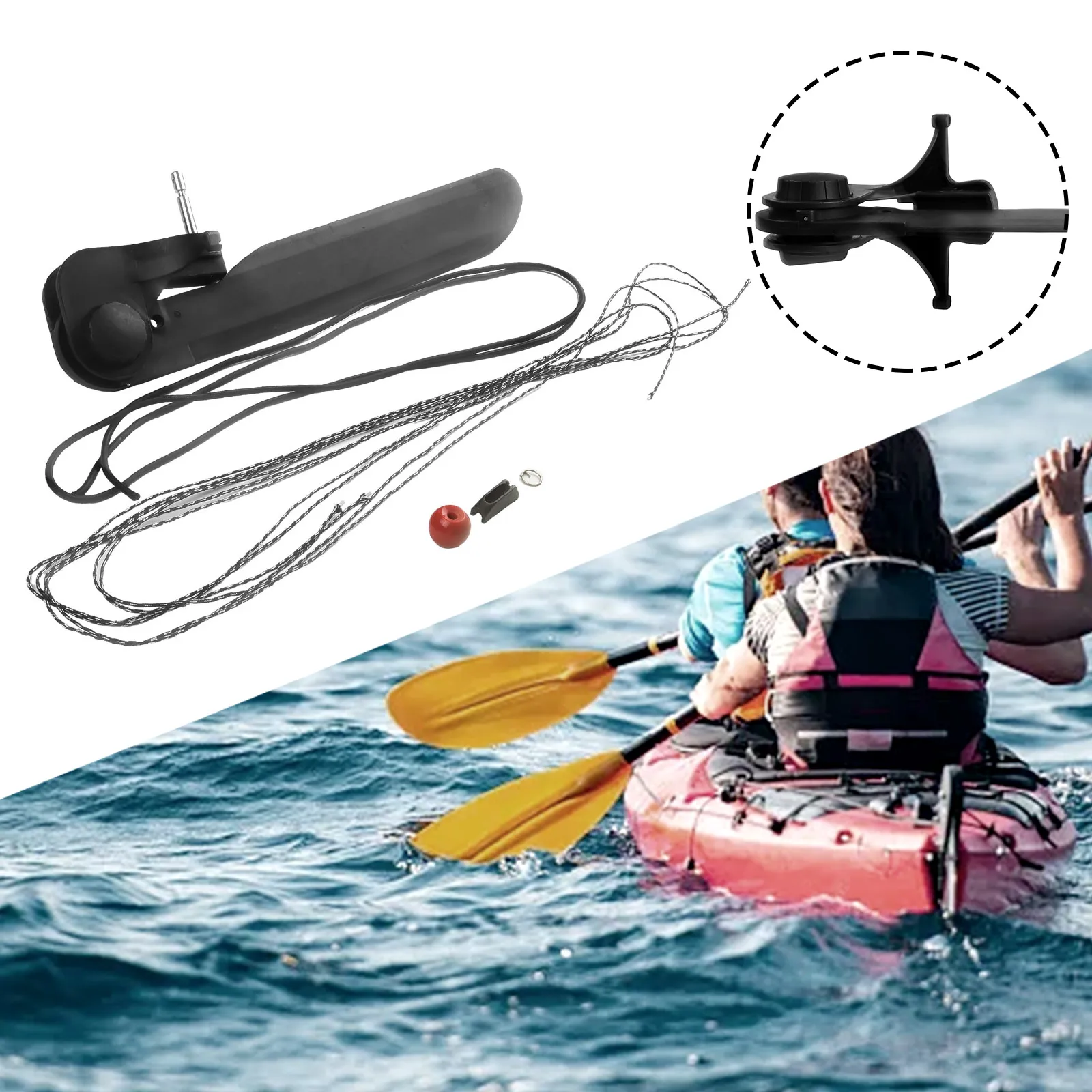 

High Quality Kayak Rudder Accessories Thick Rope Canoe Kayak Clip Buckle Direction Foot Control Steering System Tool Kits