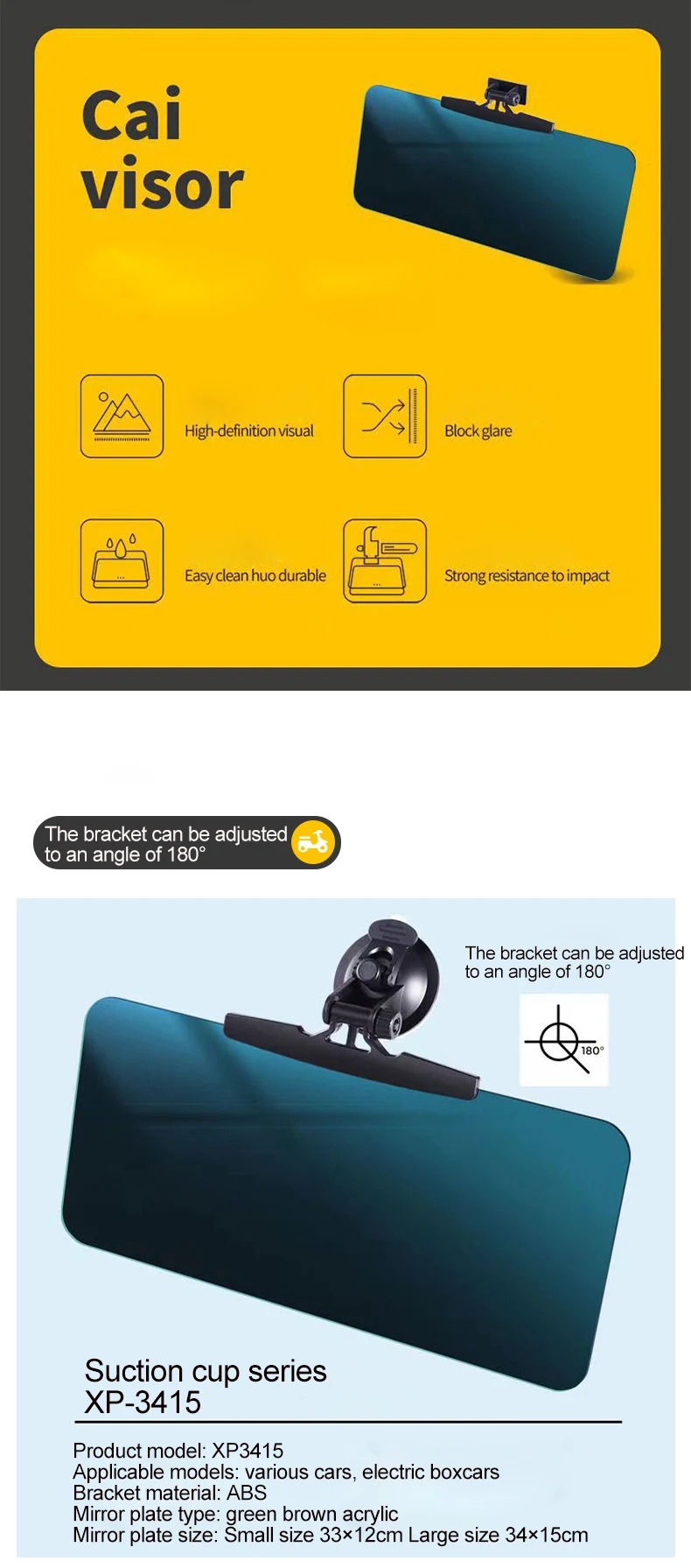 S/L Auto-Sonnenblende, blendfrei, UV-Schutz, drehbar, verstellbar, klare Sicht, sicheres Fahren, Autozubehör – Detail 4