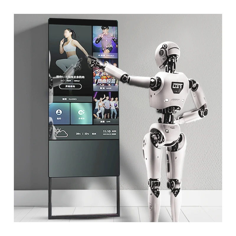 2024 بدون إطار شاشة لمس كبيرة واي فاي أندرويد الحمام الصالة الرياضية مرآة الحمام الذكية مرآة سحرية ممارسة مرآة ذكية #1