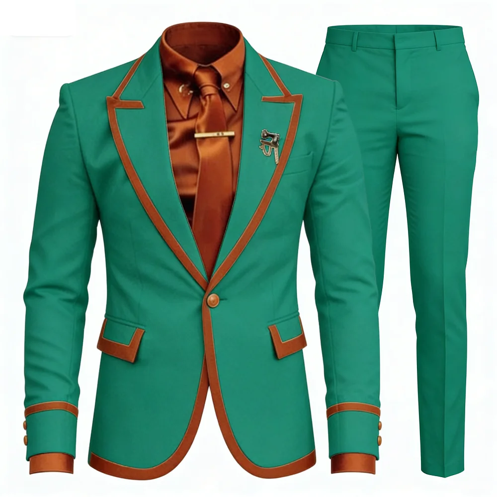 

Элегантный свадебный костюм для мужчин: пиджак и брюки, комплект из двух предметов, для торжественных мероприятий, вечерних встреч, на заказ, для Пасхи.