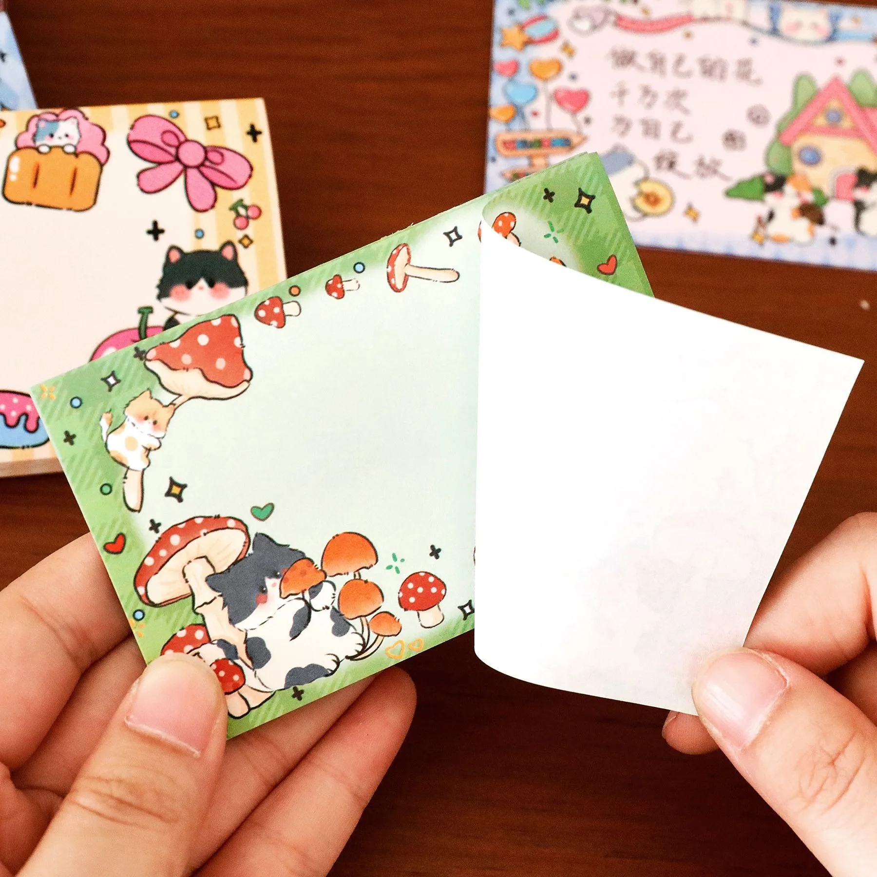 50/200/400sheets Cute Cat Sticky Note Cartoon Student Adhesive Stick Small Animal Stationery Sticker