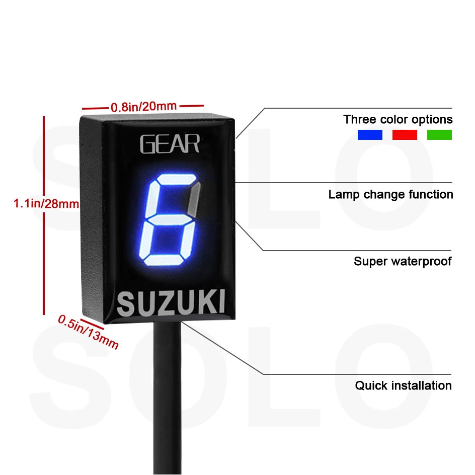 For SUZUKI DL650 V-Strom DL 650 VStrom DL 1000 DL1000 Boulevard C50 M50 M90 C90 C109R/T Motorcycle Gear Indicator1-6Gear Display view 3