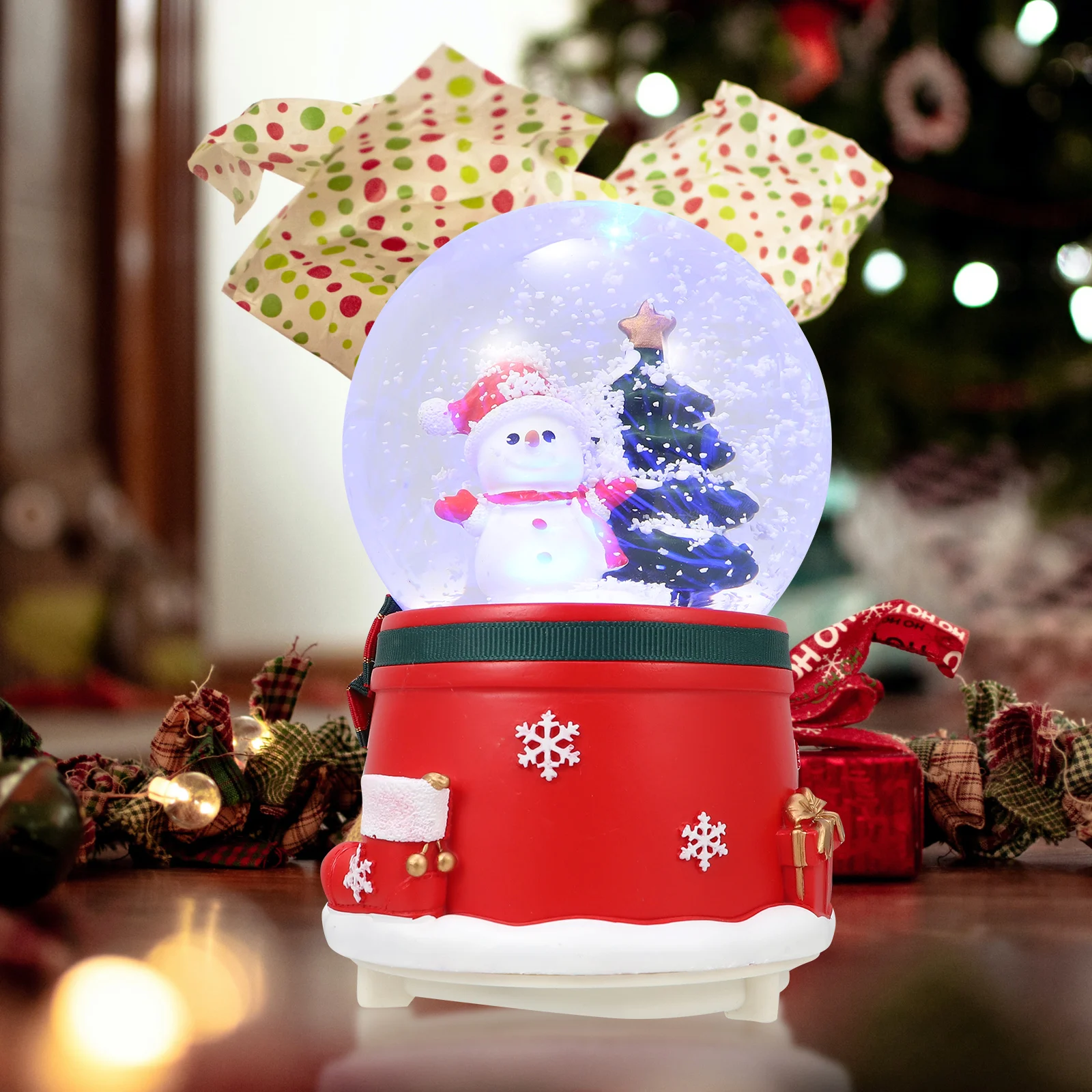 Music Box Rotating Boxes Christmas Decor Musical Crystal Ball Decoration Desktop