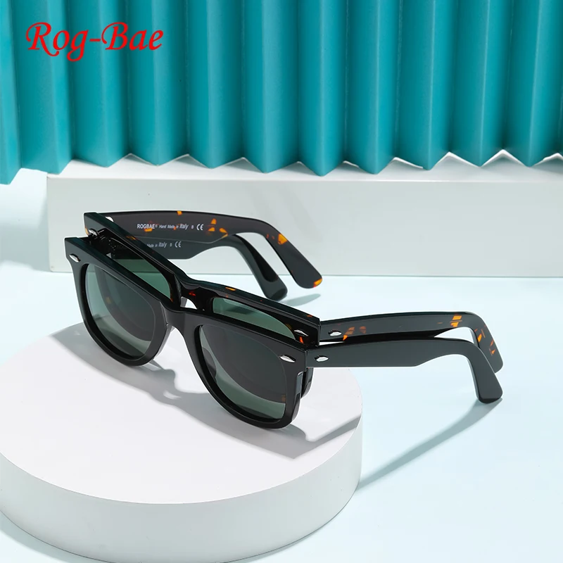 Travel Classic Tilt Sunglasses Men's Sunglasses UV400 Double riveted glass Green lens Women's Sunglasses Y-2140