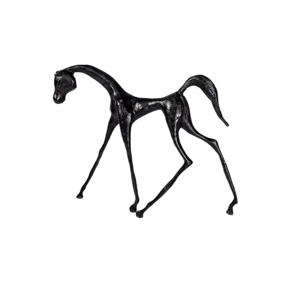 Simple metal horse crafts hollow artistic conception decoration office shopping mall new house soft