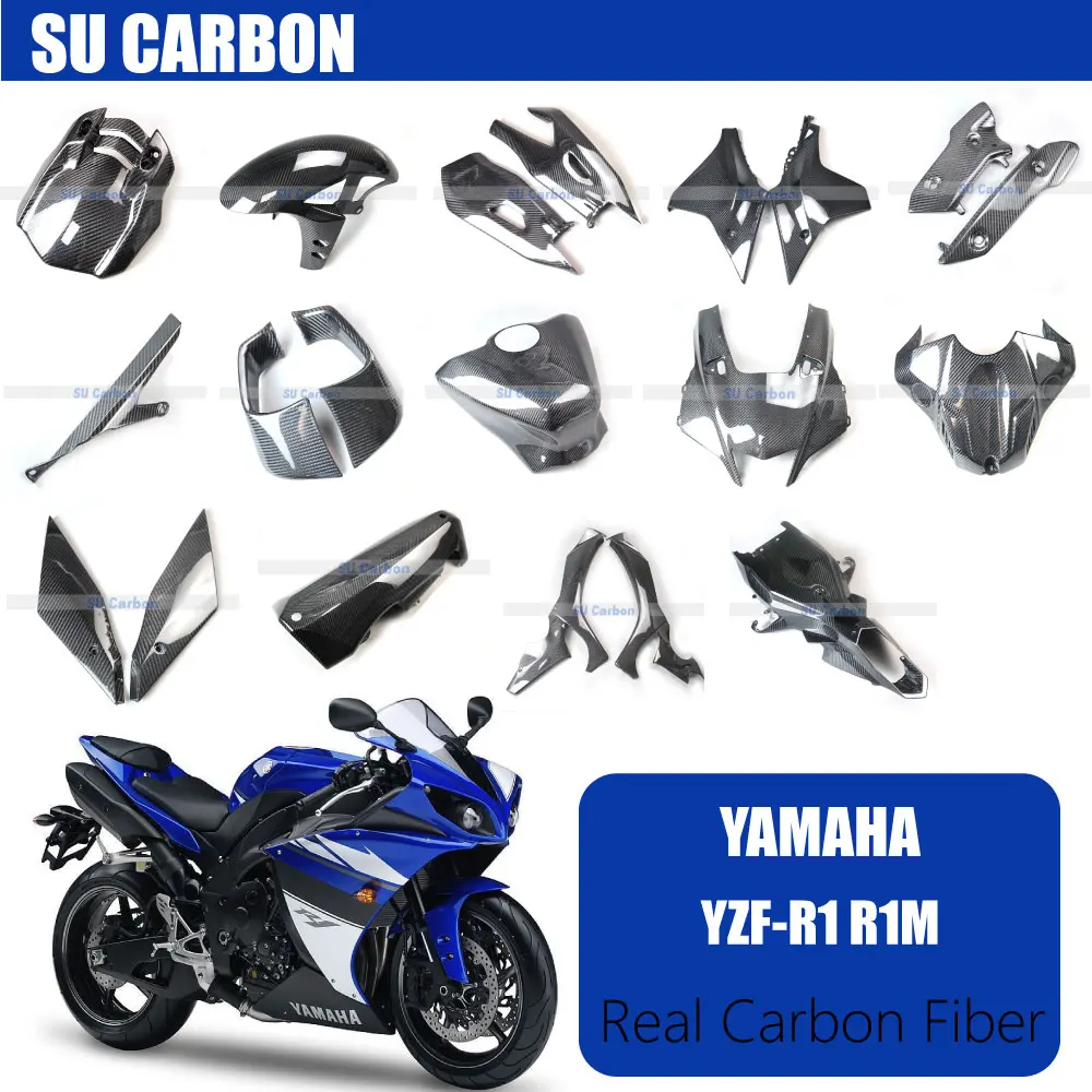 100%Real Carbon Fiber Full Fairing kits For YAMAHA YZF-R1 2020-2024 Motorcycle R1 Front Fender  Bottom Side Panels Front Fairing