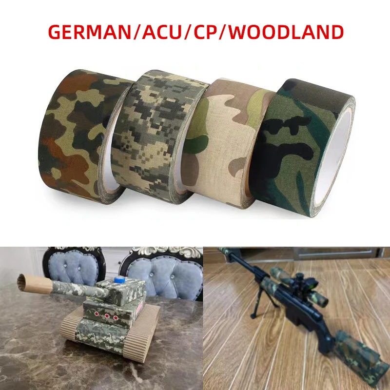 5CM*10M Multi-functional Camo Tape Self-adhesive Camouflage Hunting Paintball Airsoft Rifle Waterproof Non-Slip Stealth Tape