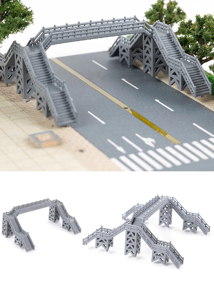 Pont de pied de plate-forme de gare modèle 1:160, avec pont de modèle de passerelle simple/Double