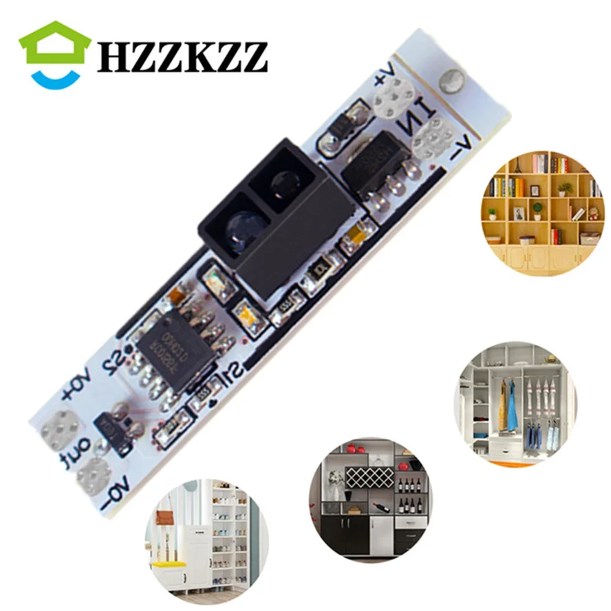 Czujnik ruchu LED ręczny przełącznik zamiatania 3A 12V-24V ręcznie fala skanowania czujnik podczerwieni włącznik/wyłącznik DIY LED szafa światło szafkowe/szafa lampa