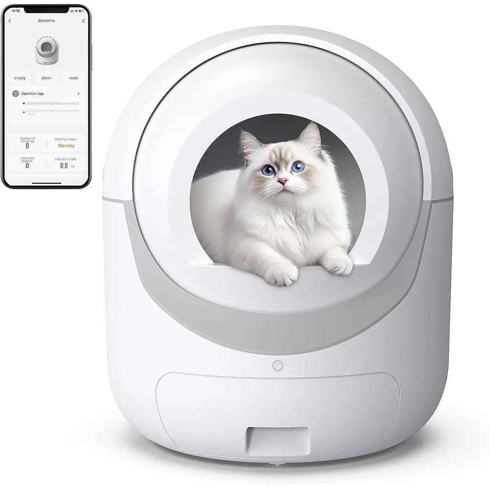 

Sel Cleaning Litter Box, Automatic Litter Box with APP Control Odor Removal Saety Protection Large acity or Multiple Cats, with