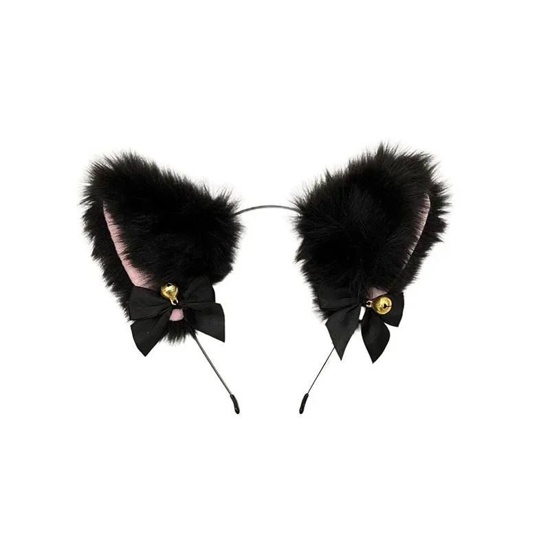 Fourrure oreilles enracinées chats filles Cosplay, accessoires de cheveux, peluche mignonne, oreille d'animal, vêtements de sauna, fourrure longue, pli animal jouant Lolita Maid