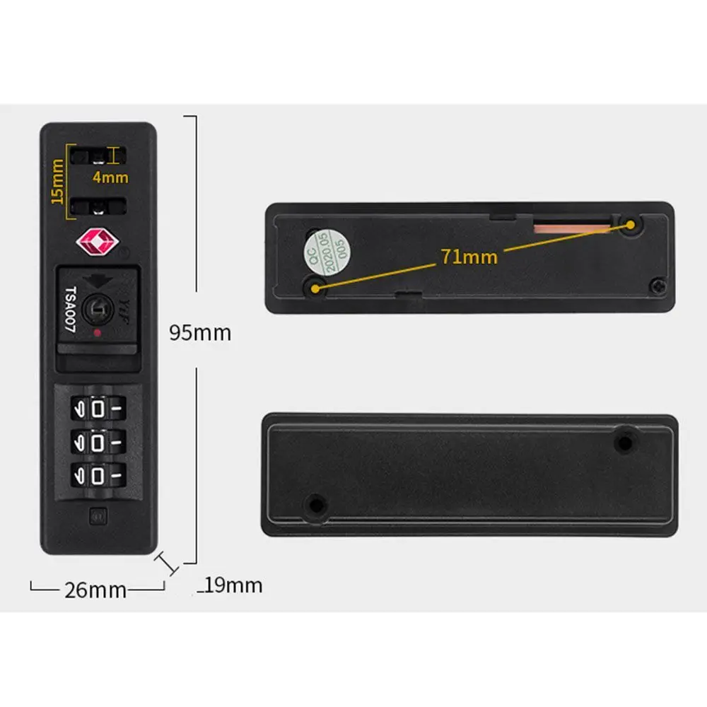 Security Small Padlock Cable Luggage Lock Smart Combination Lock Padlock with Steel Cable Customs Code Lock TSA Customs Lock