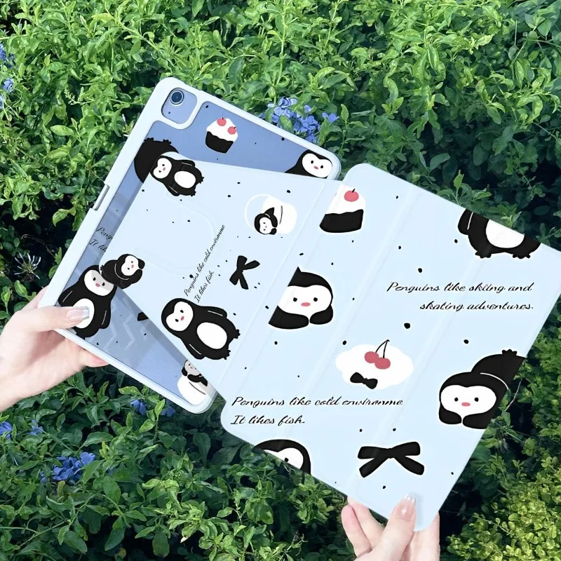 Funda inteligente Penguin PU para IPad Air 4 10,9 2020 Air 5 Pro 11 2.a 3.a 4a Ipad Mini6 8,3 Ipad 5/6a 9,7 Air 2/3 10,5 10,2 7/8/9a generación