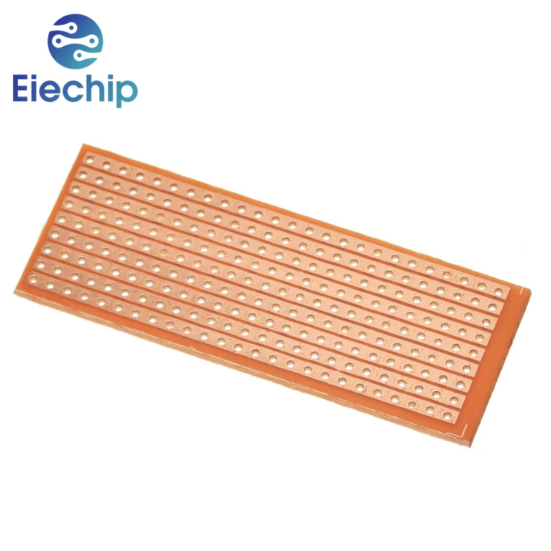 10pcs Single Side PCB Board 2.5x6.4cm Universal Experiment Matrix Circuit Board Single Row Continuous Hole 25x64mm Protoboard