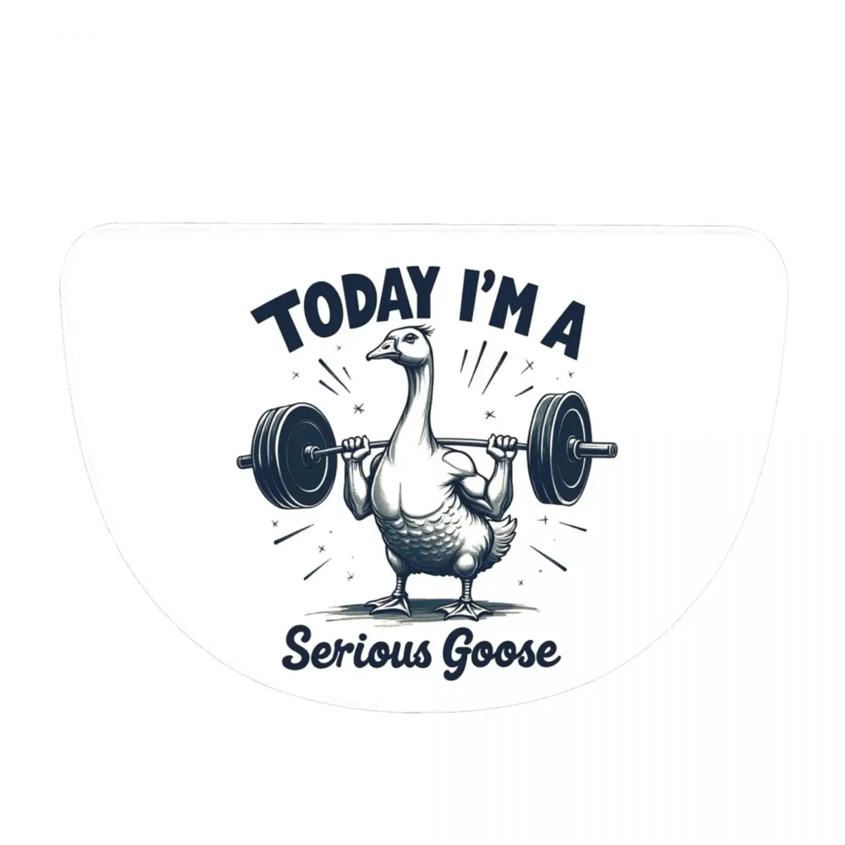 Today I'm A Serious Goose Lifting Weights Gym Soft Flannel Half Round Doormat Non Slip Bathroom Mat Absorbent Floor Carpet