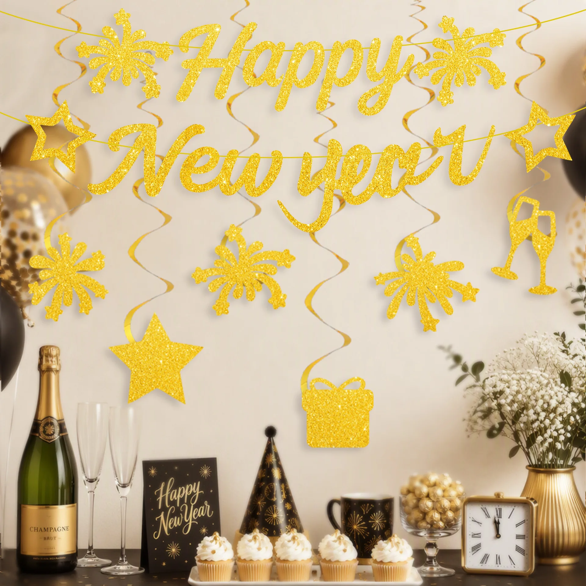 Gelukkig Nieuwjaar Gouden Foli - Party Banner Gold recensie en prijs