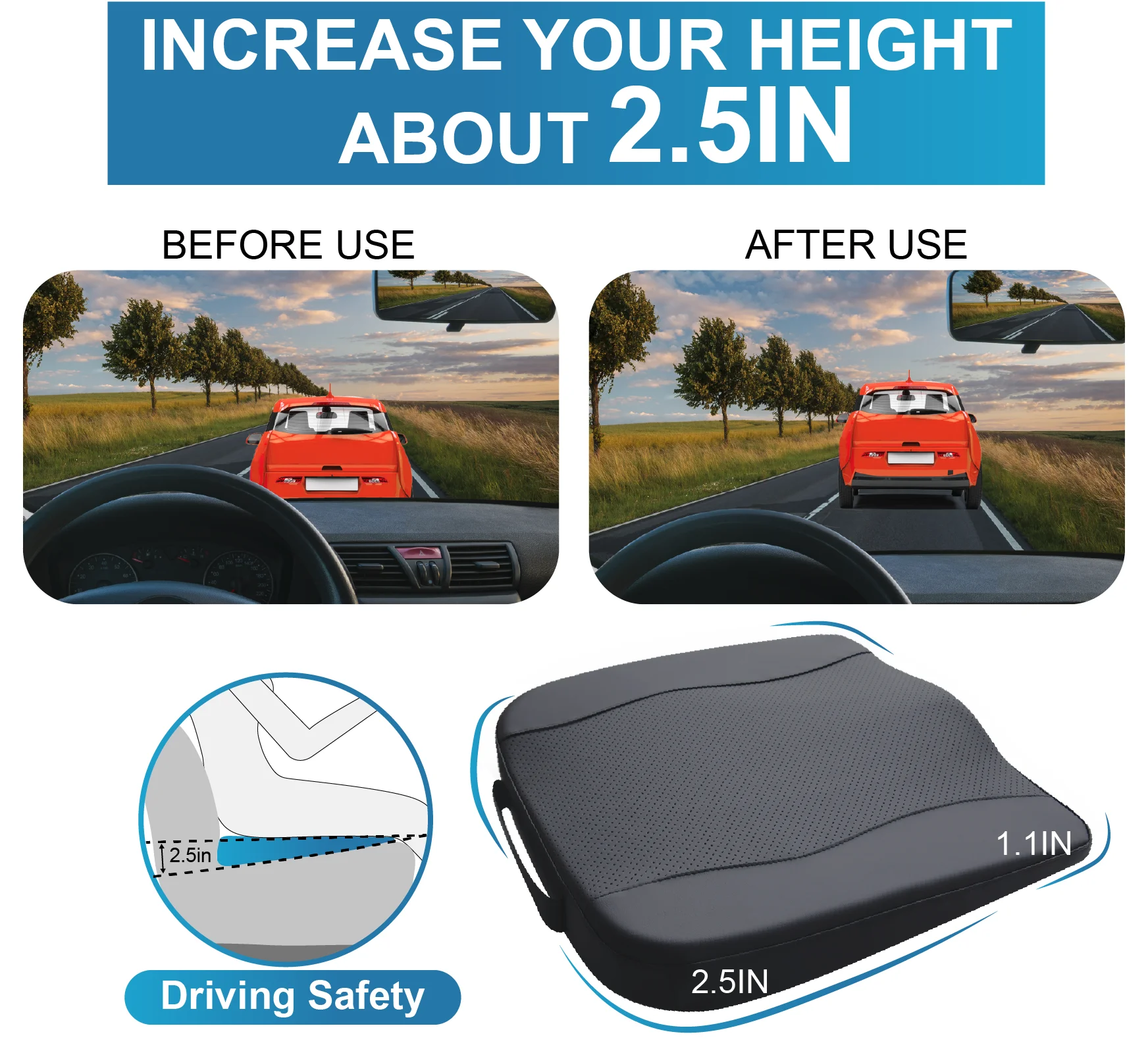 Premium Quality Car Seat Cushion Breathable Memory Foam Cojines Para Auto Truck Accessory Driver Ergonomic Hip Support 방석 Travel