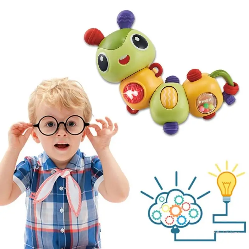 Interactive Caterpillars Toy for Toddlers with 360 Degree Rotation and Lights